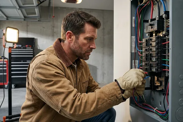 Electrician at work