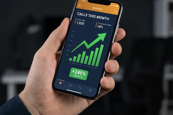 Leads and calls growth chart