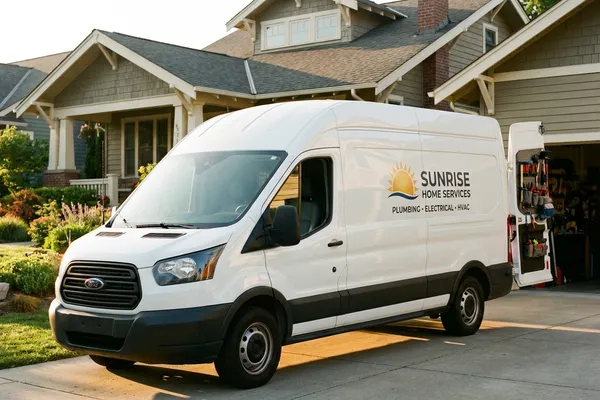 Home-services branded van
